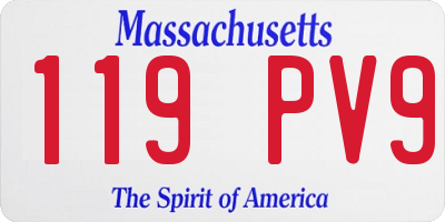 MA license plate 119PV9