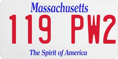 MA license plate 119PW2