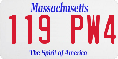 MA license plate 119PW4