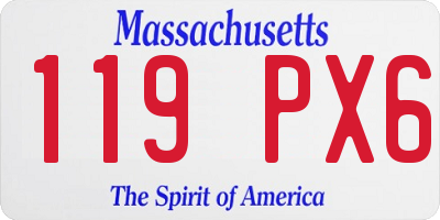 MA license plate 119PX6