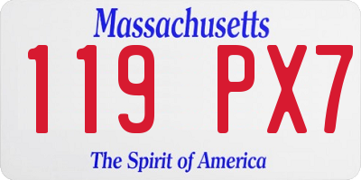 MA license plate 119PX7