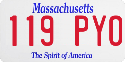 MA license plate 119PY0