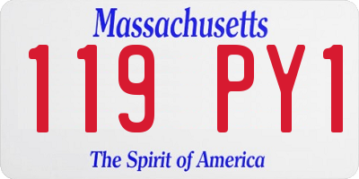 MA license plate 119PY1