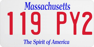 MA license plate 119PY2