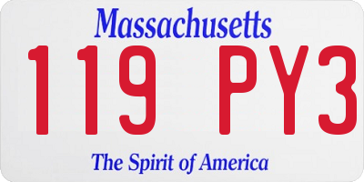 MA license plate 119PY3