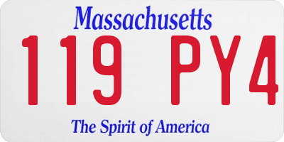 MA license plate 119PY4