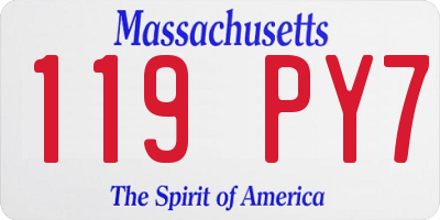 MA license plate 119PY7