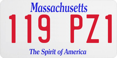 MA license plate 119PZ1