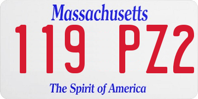 MA license plate 119PZ2