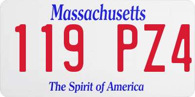 MA license plate 119PZ4