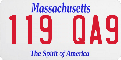 MA license plate 119QA9