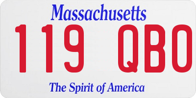 MA license plate 119QB0