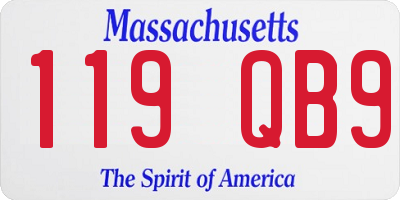 MA license plate 119QB9