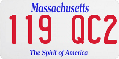 MA license plate 119QC2