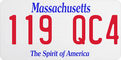 MA license plate 119QC4