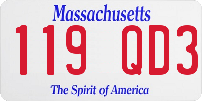 MA license plate 119QD3