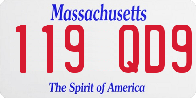 MA license plate 119QD9