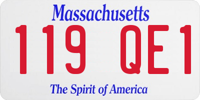 MA license plate 119QE1