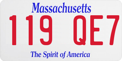 MA license plate 119QE7