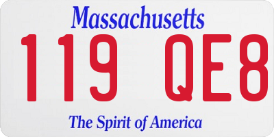 MA license plate 119QE8