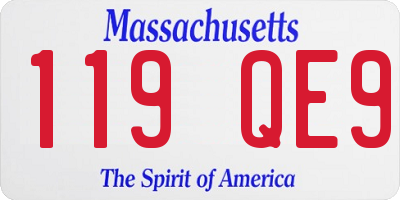 MA license plate 119QE9