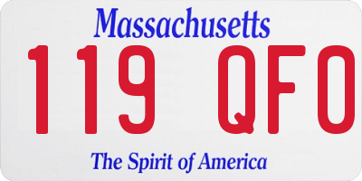 MA license plate 119QF0