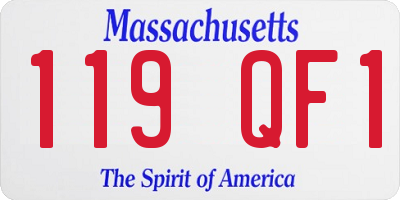MA license plate 119QF1