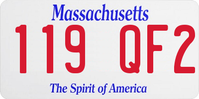 MA license plate 119QF2