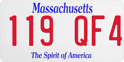 MA license plate 119QF4