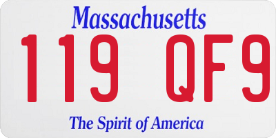 MA license plate 119QF9