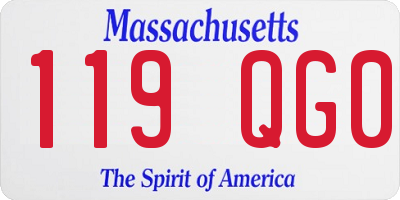 MA license plate 119QG0