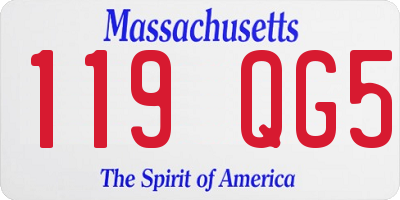 MA license plate 119QG5