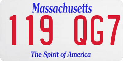 MA license plate 119QG7