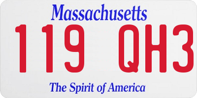 MA license plate 119QH3