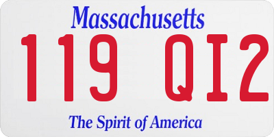 MA license plate 119QI2