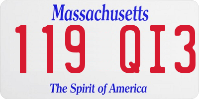 MA license plate 119QI3
