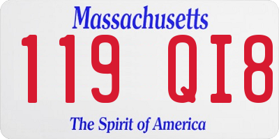 MA license plate 119QI8