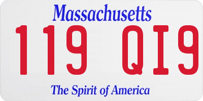 MA license plate 119QI9