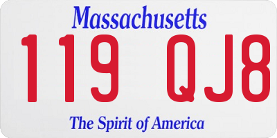 MA license plate 119QJ8