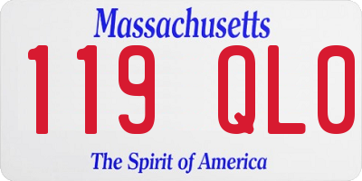 MA license plate 119QL0