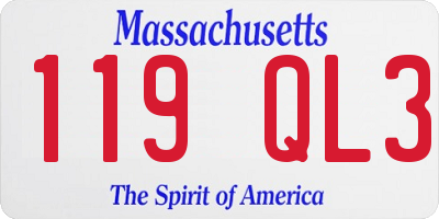 MA license plate 119QL3