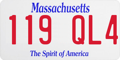 MA license plate 119QL4