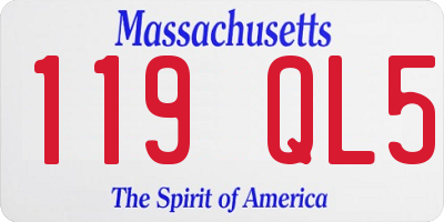 MA license plate 119QL5