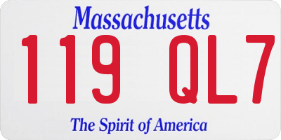 MA license plate 119QL7