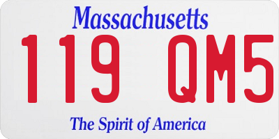 MA license plate 119QM5