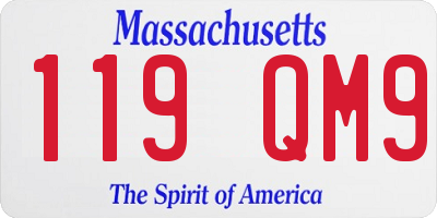 MA license plate 119QM9