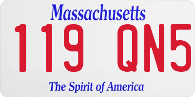 MA license plate 119QN5