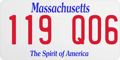 MA license plate 119QO6