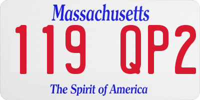 MA license plate 119QP2