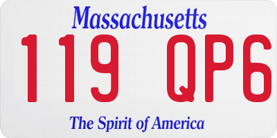 MA license plate 119QP6